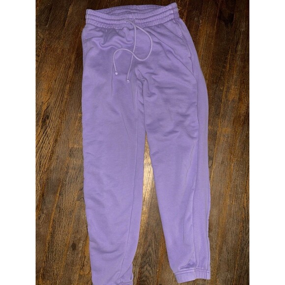Aritzia Lilac Violet TNA Cozy Fleece Boyfriend Cuffed Sweatpants Size S - Picture 1 of 4